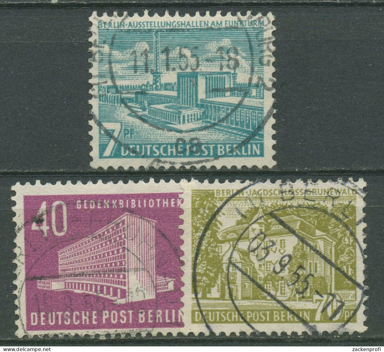 Berlin 1954 Berliner Bauten 121/23 Mit BERLIN-Stempel - Used Stamps