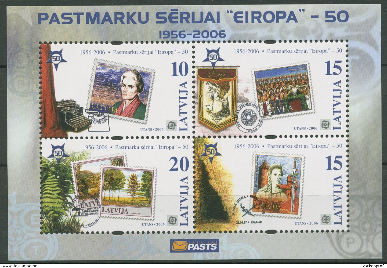 Lettland 2006 CEPT 50 Jahre Europamarken Block 21 Postfrisch (C62941) - Letland