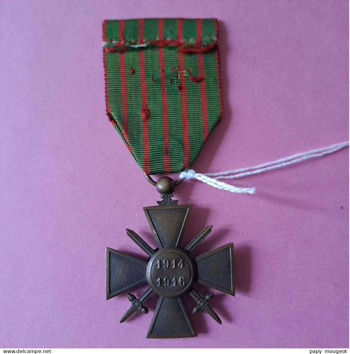 Médaille Croix De Guerre 1914 - 1916 - 2 Citations étoiles De Bronze - France