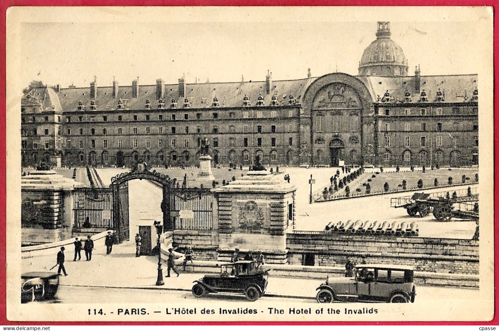 CPA 75007 PARIS - L'Hôtel Des INVALIDES - The Hotel Of The Invalids (Automobiles) * Phila Flamme GARE P.L.M. - District 07