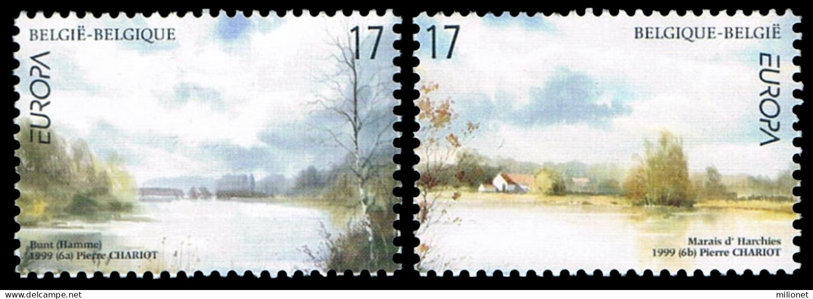 SALE!!! BELGIUM BÉLGICA BELGIQUE 1999 EUROPA CEPT National Reserves & Parks 2 Stamps Set MNH ** - 1999