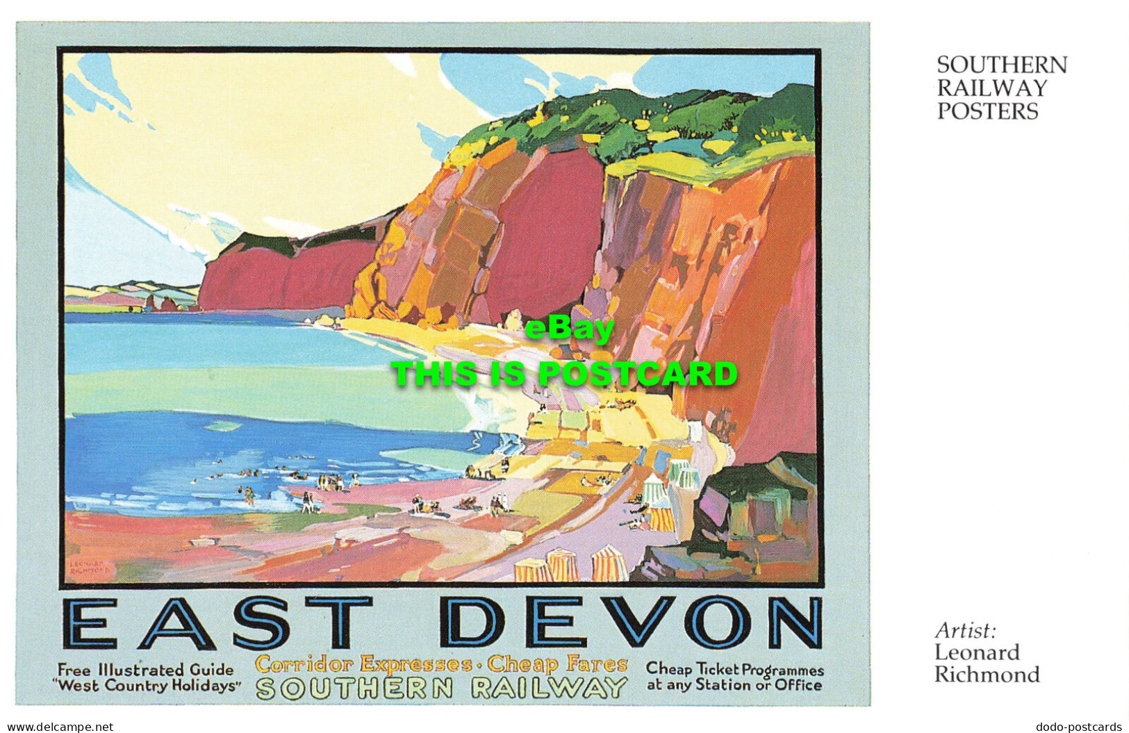R569541 Southern Railway Posters. East Devon. Corridor Express. Cheap Fares. Leo - World