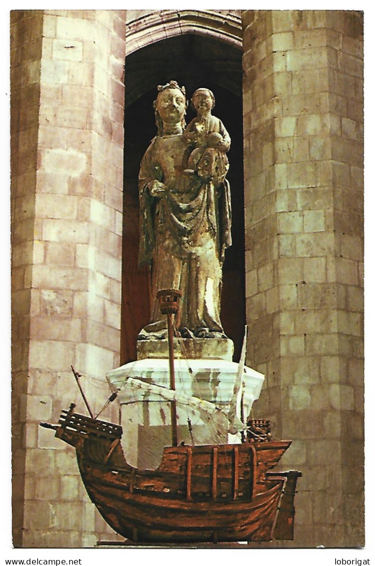 ESCULTURA DE PEDRA POLICROMADA.- SANTA MARIA DEL MAR  / " SANTA MARIA DEL MAR " CHURCH.-  BARCELONA.- (CATALUNYA) - Barcelona