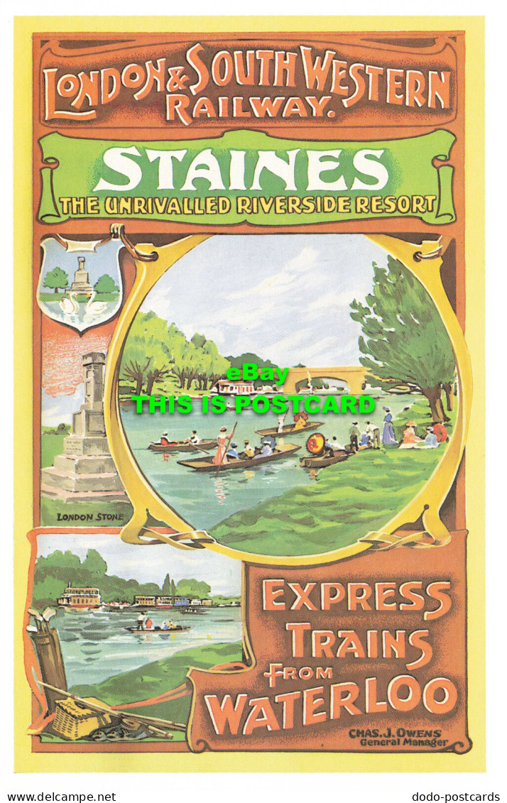 R570137 London And South Western Railway. Staines. Express Trains From Waterloo. - Andere & Zonder Classificatie