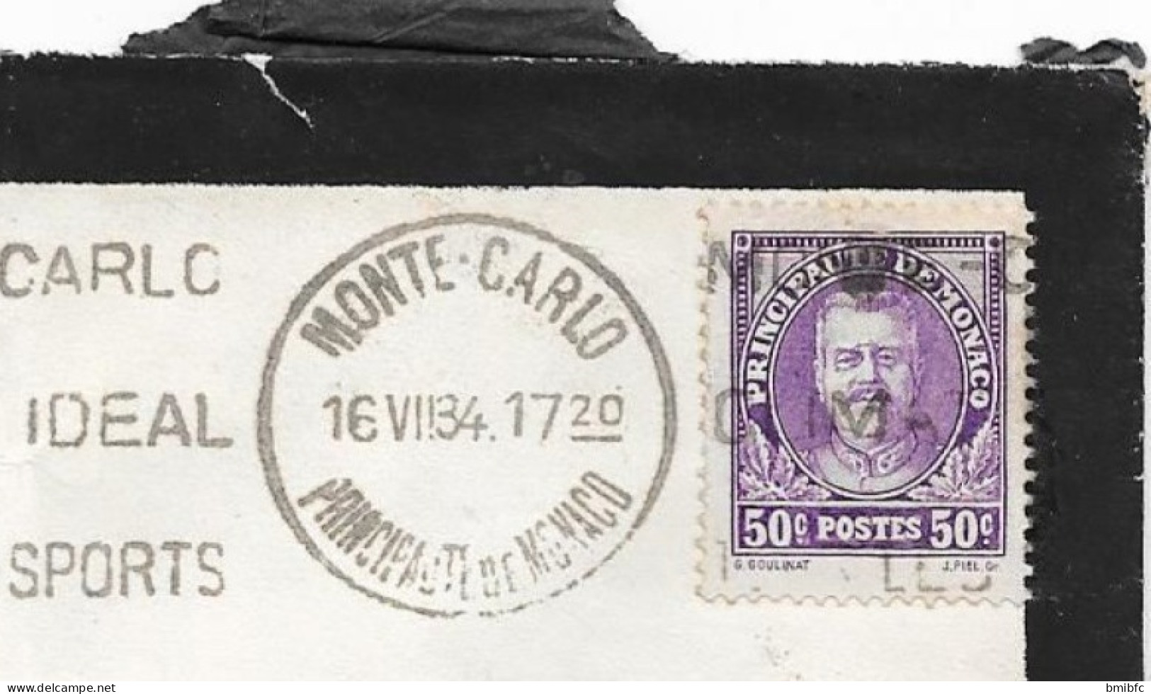 PRINCIPAUTÉ De MONACO 1934 Sur Lettre - Cartas & Documentos