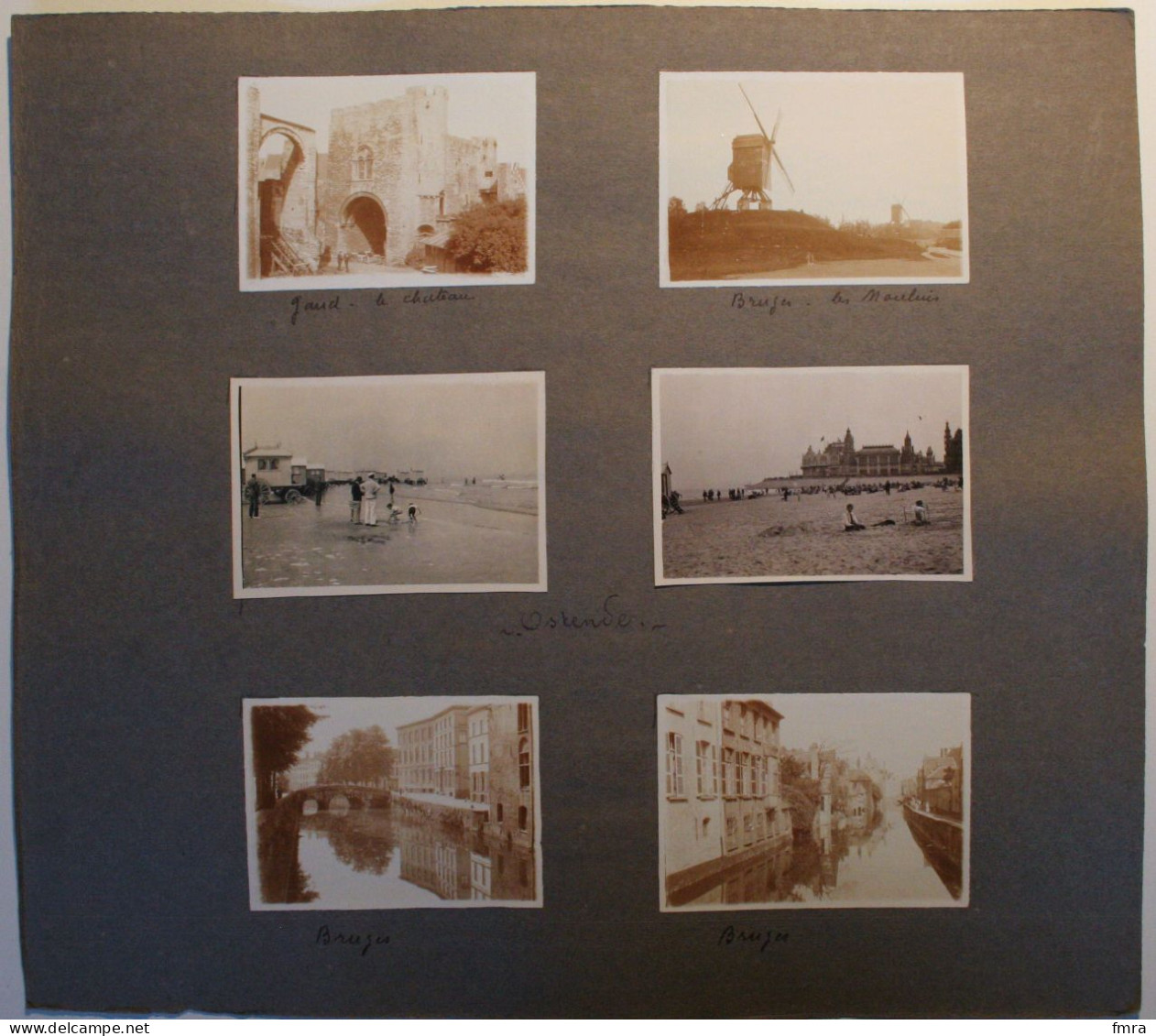 Lot De 6 Photos 8 X 5,5 Cm – OSTENDE – BRUGES – GAND – Moulins Plage Canaux Chateau ….REIMS VERSAILLES * 4 Scans /GP60 - Brugge