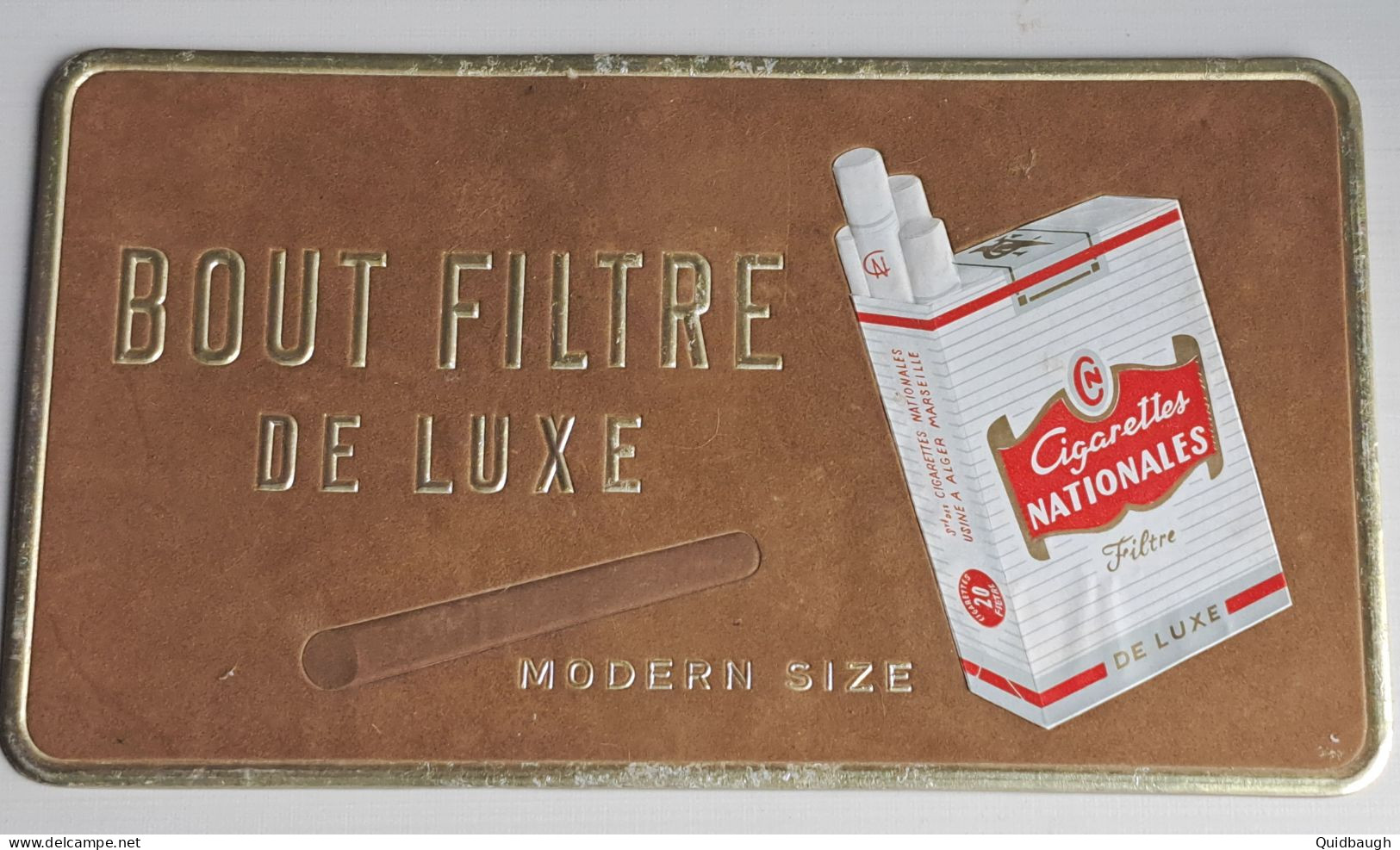 Ancienne publicité cartonné velours cigarettes nationales