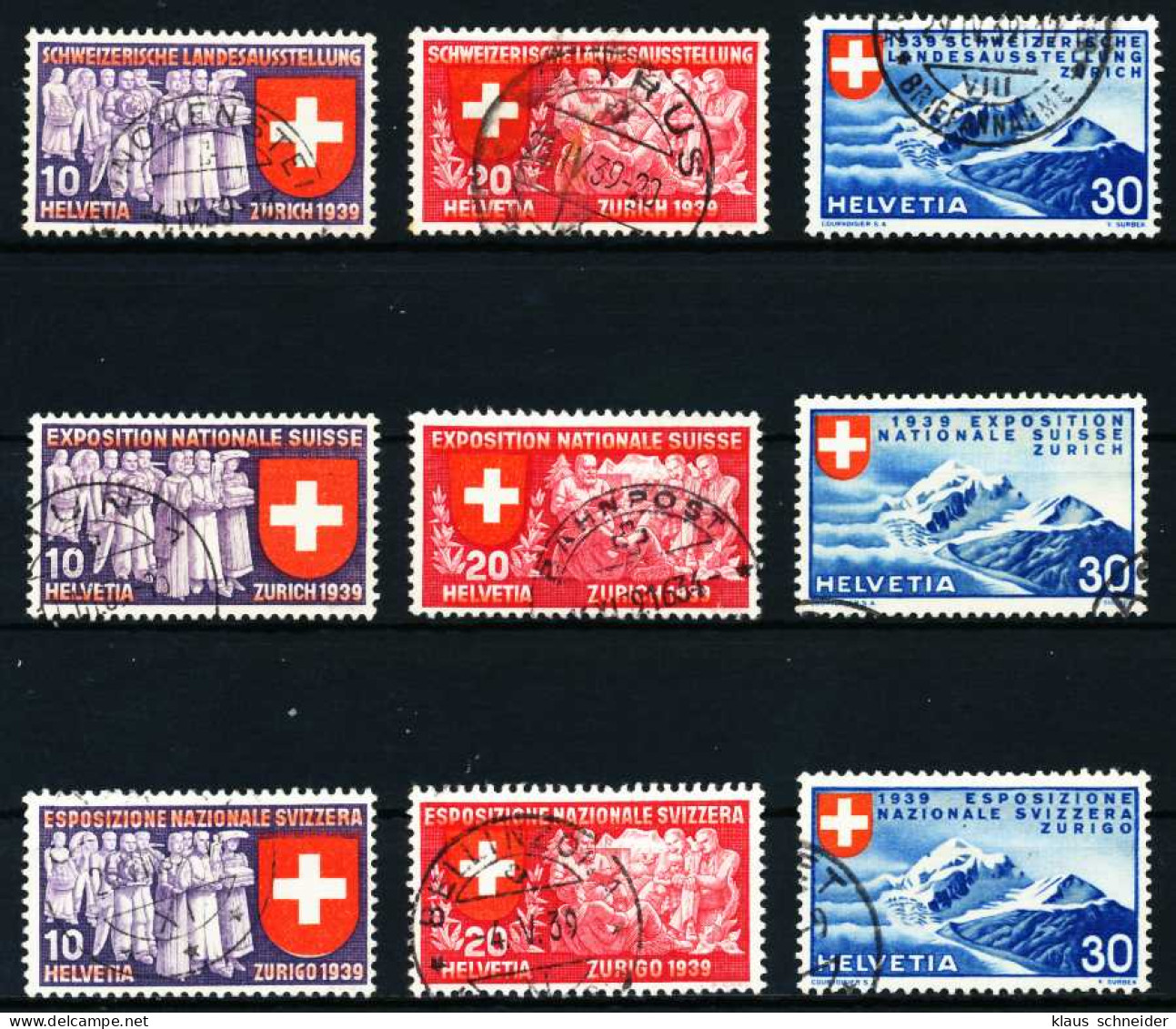 SCHWEIZ 1939 Nr 335-343 Gestempelt X4C98BE - Oblitérés