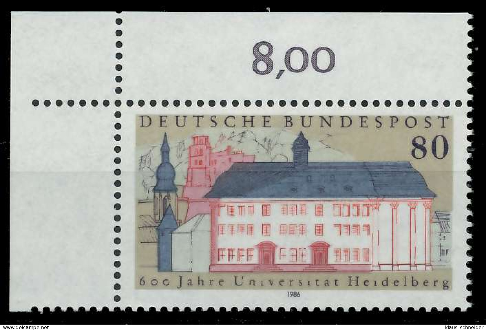 BRD 1986 Nr 1299 Postfrisch ECKE-OLI X85EDF6 - Ungebraucht