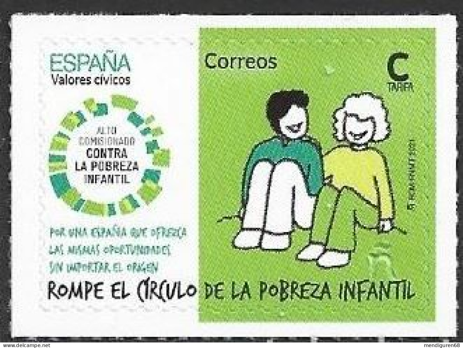 ESPAGNE SPANIEN SPAIN EPAÑA 2021 CIVIC VALUES: AGAINST CHILD POVERTY PROBEZA INFANTIL  ED 5486 MI 5536 YT 5241 SC 4515 - Unused Stamps