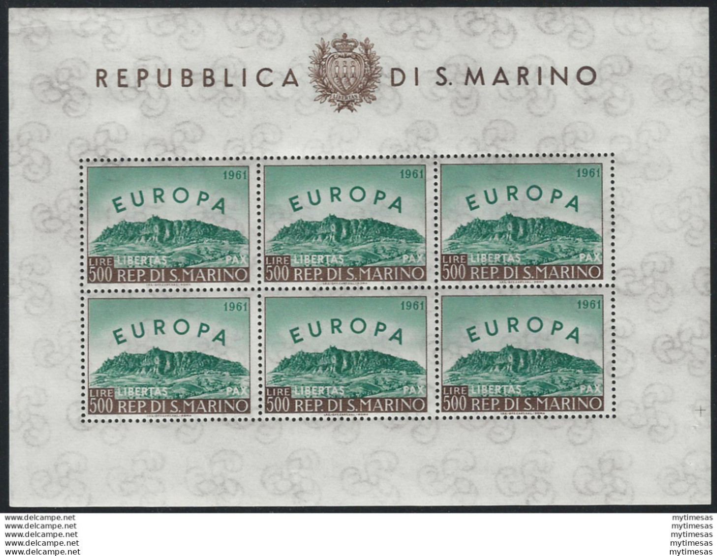1961 San Marino Lire 500 Europa MS MNH Sassone N. 23 - Other & Unclassified