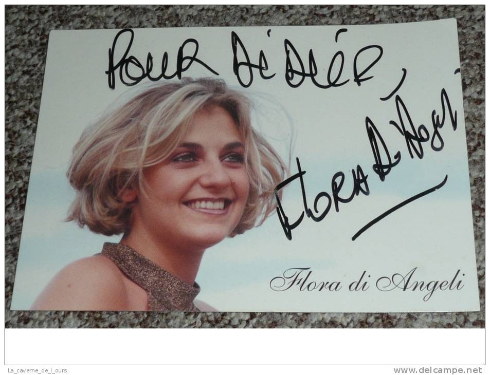 Rare ancien Autographe carte dédicacée Flora di Angeli Dédicace chanteuse