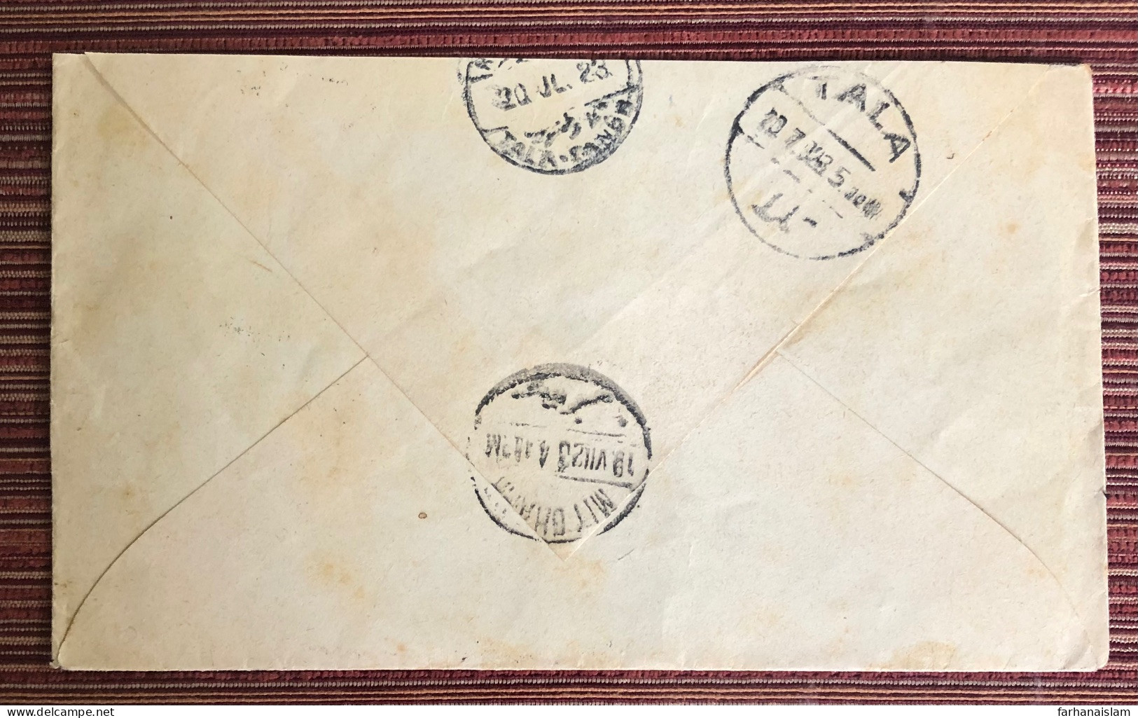 Egypt 1923 Cover Solo Franking 5m Crown Overprint Postal History - Covers & Documents