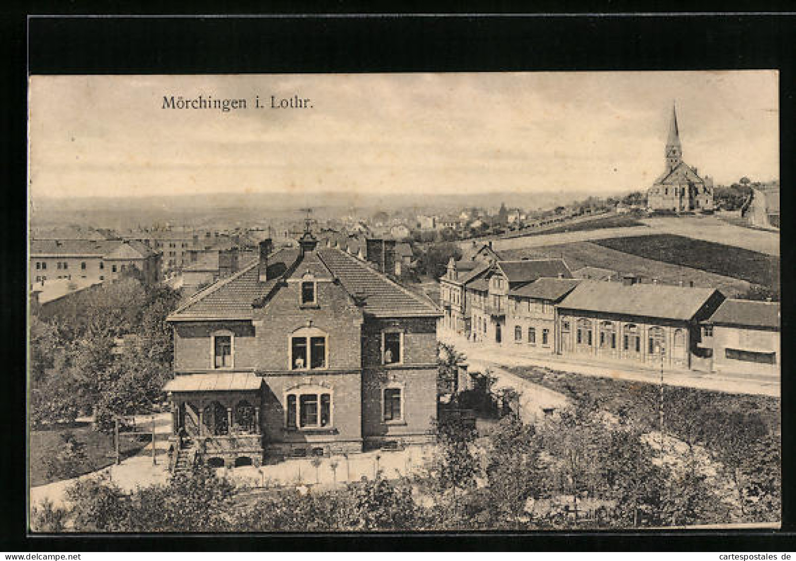 CPA Mörchingen, Vue Partielle Avec L'Église  - Sonstige & Ohne Zuordnung