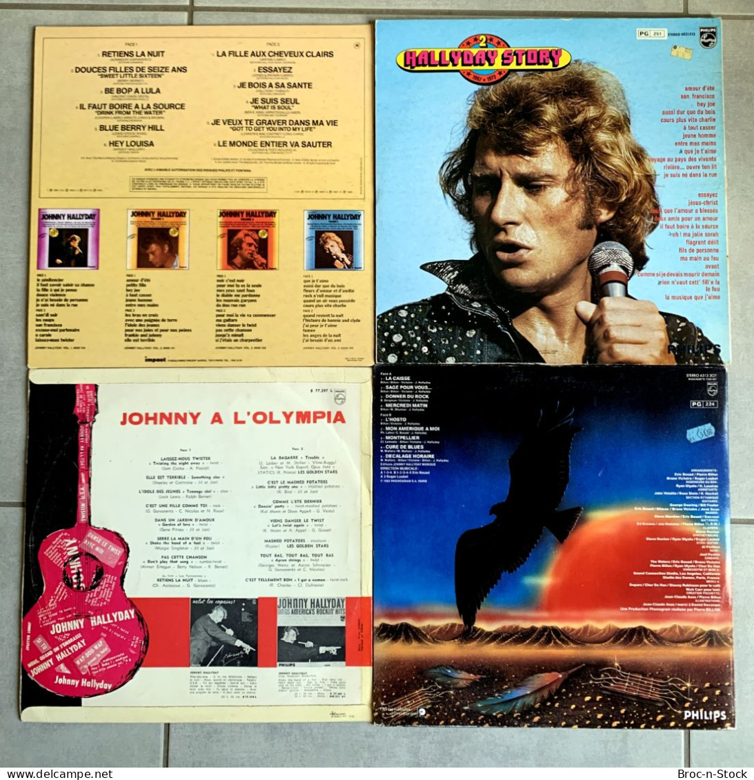 Vinyles 33T - Lot 4 disques de Johnny Hallyday