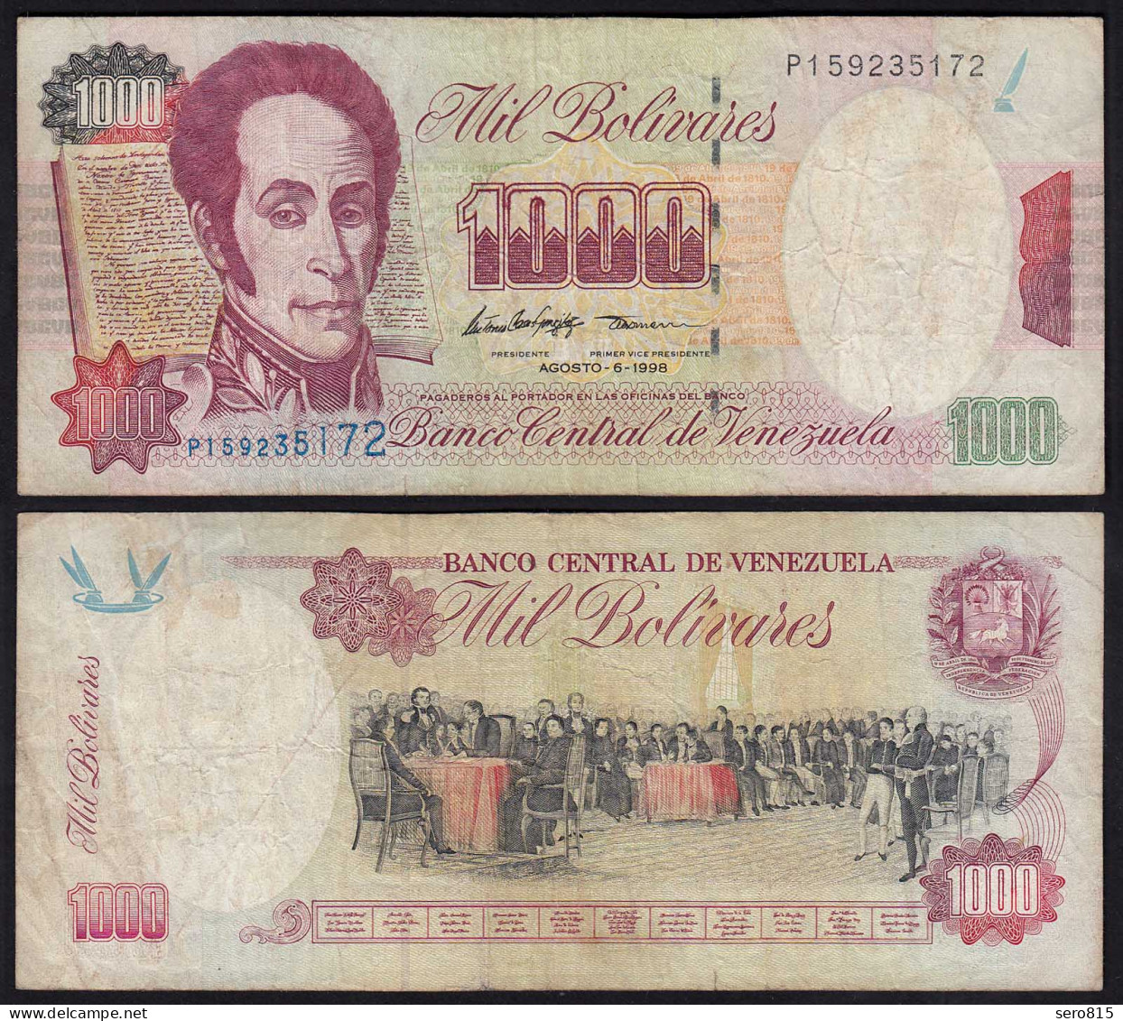 Venezuela 1000 Bolivares Banknote 1998 F (4) Pick 76d  (24214 - Autres - Amérique