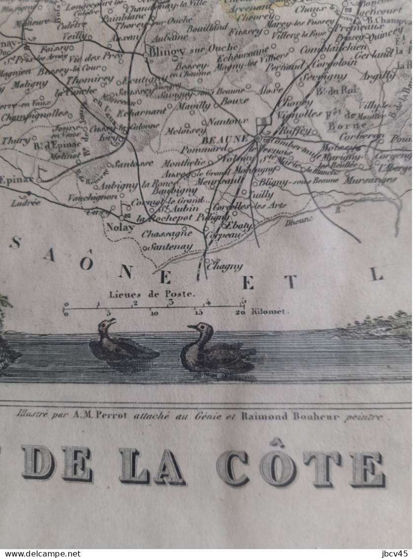 carte geographique region de l est n°20 departement de la cote d or Levasseur 1852