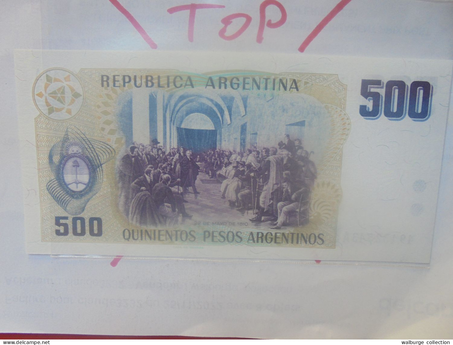 ARGENTINE 500 PESOS ND (1984) Neuf (B.33)