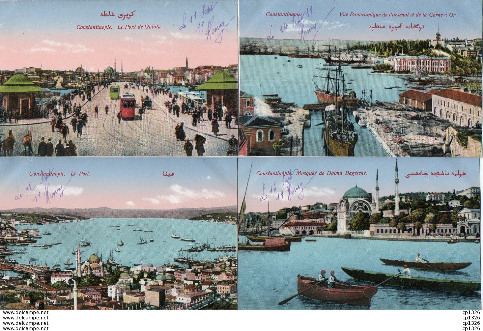 4V1FP   Turquie Constantinople lot de 10 cpa année 1919