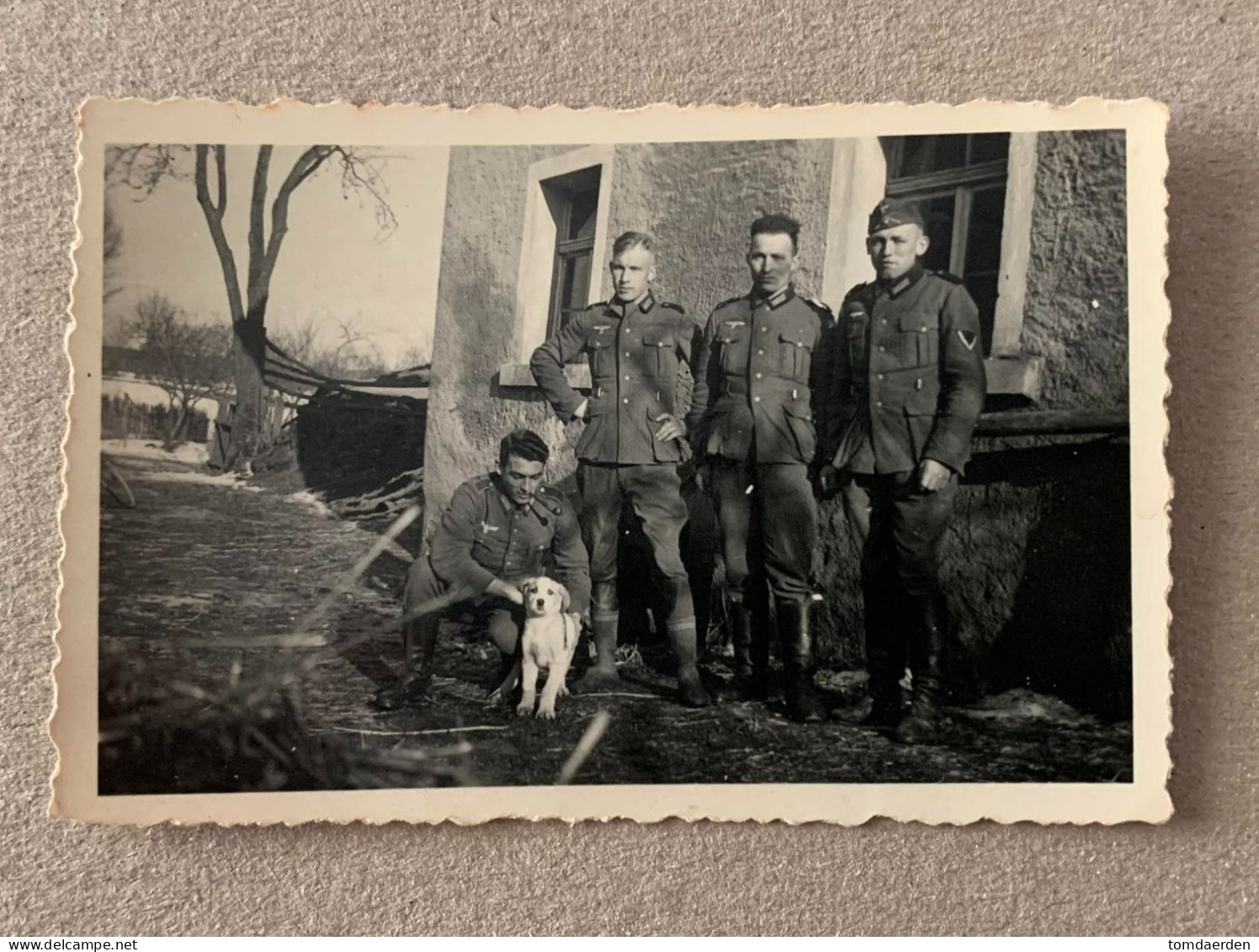 Lot 2 pictures Vilseck Ebersbach German soldiers in March 1940 in rest.