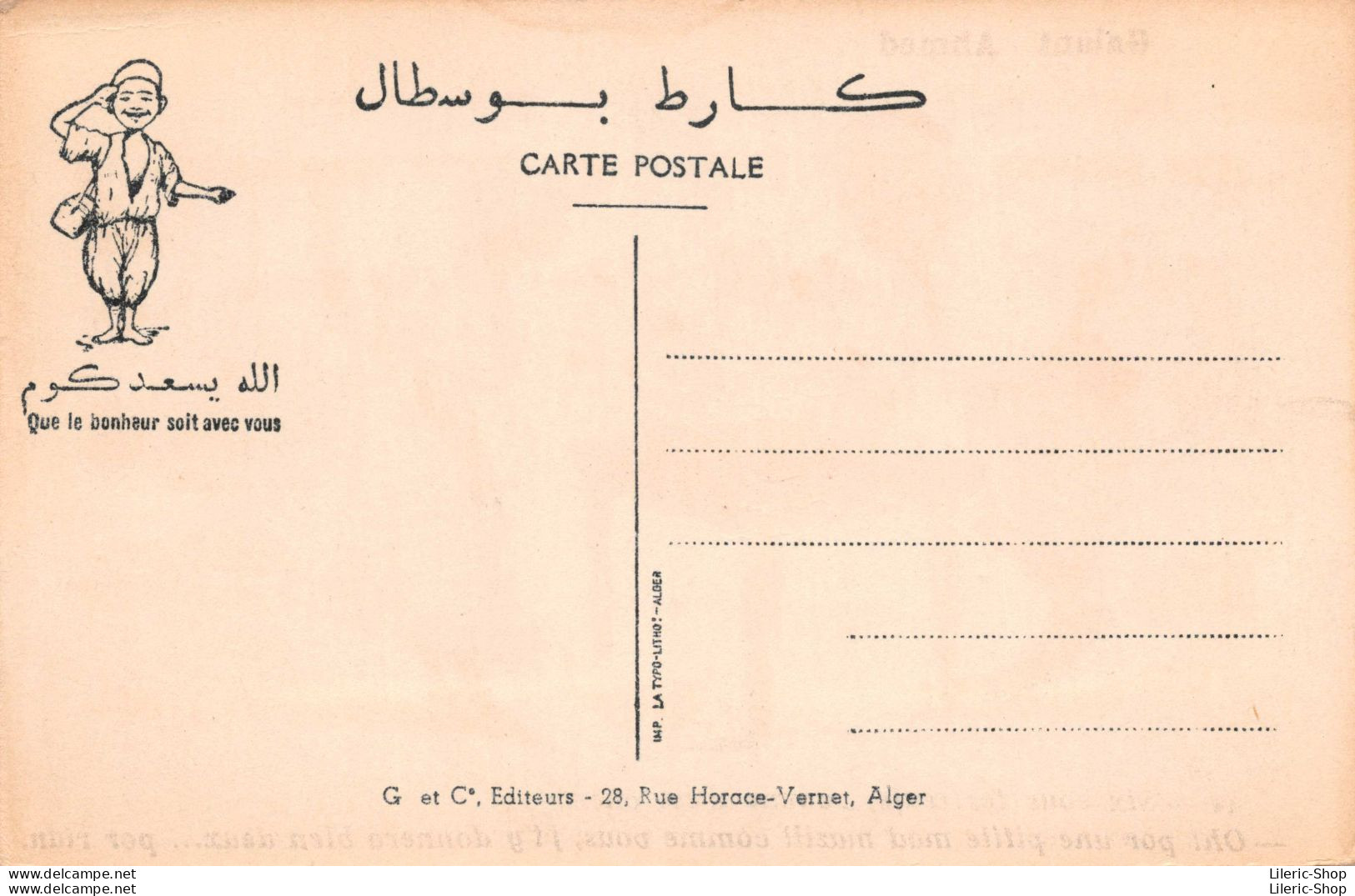 CPA COLONIES ALGERIE CARICATURE HUMOUR COLONIALISME ILLUSTRATEUR CHAGNY "Galant Ahmed" - Chagny