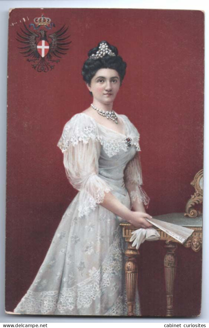 S.M. La Régina D'Italia Elena Of Montenegro - Dynastie Serbe Petrović-Njegoš - Reine D'Italie  Beau Portrait En Couleurs - Familles Royales