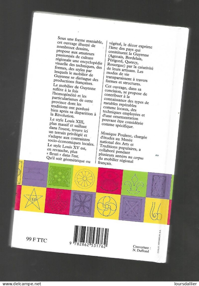 Dictionnaire du mobilier de Guyenne de Monique POULENC
