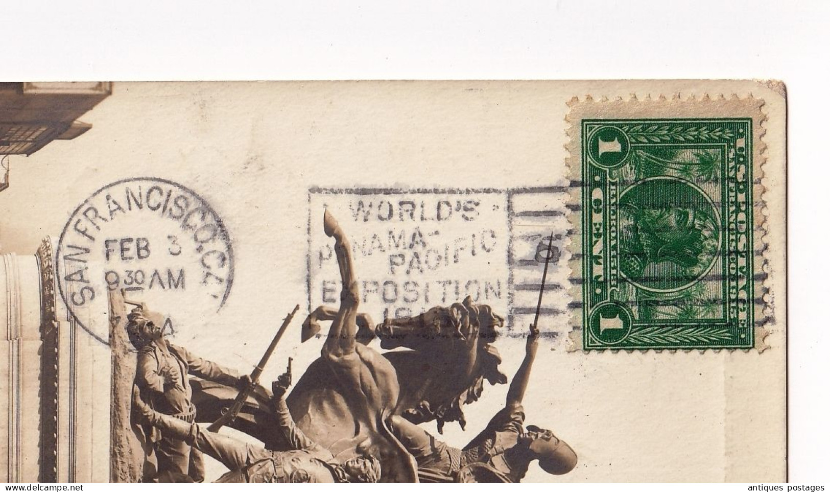Carte Photo Argentique USA San Francisco California Stamp Balboa 1c Spanish American War Rotterdam Netherlands - Brieven En Documenten
