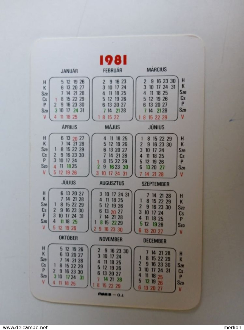 D203039  Pocket Calendar  Hungary  -1981   Collecting Iron  for Recycling   MÉH