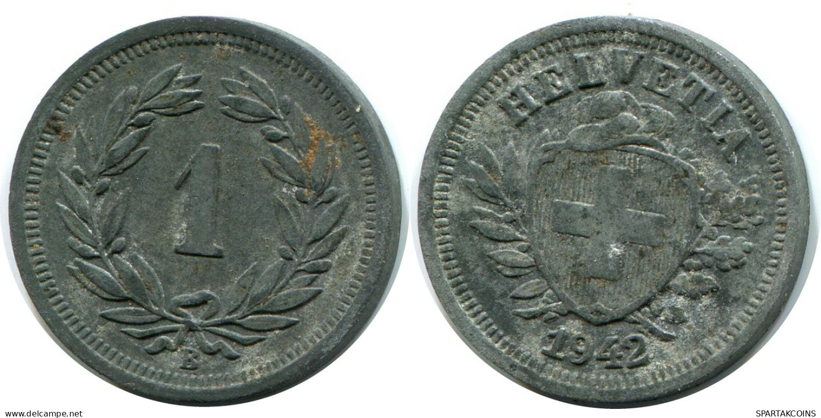 1 RAPPEN 1942 B SUIZA SWITZERLAND Moneda #AY100.3.E.A