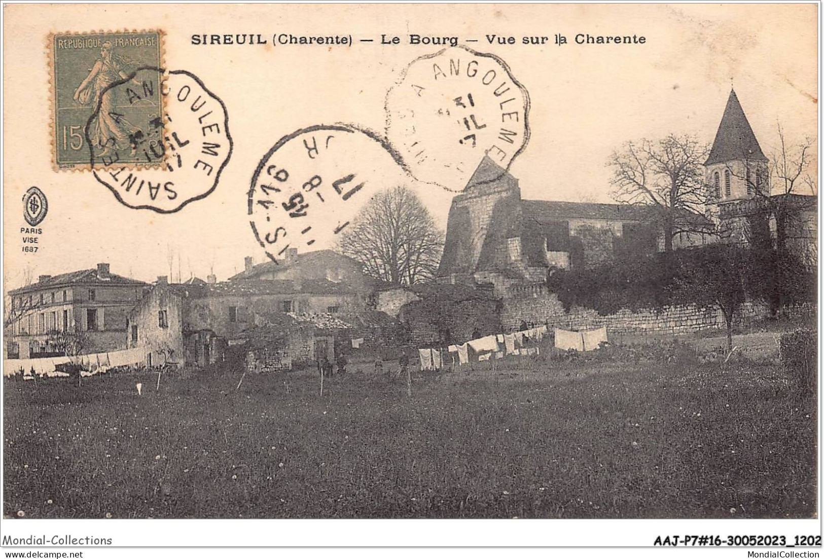 AAJP7-16-0563 - SIREUIL - Le Bourg - Vue Sur La Charente - Autres & Non Classés