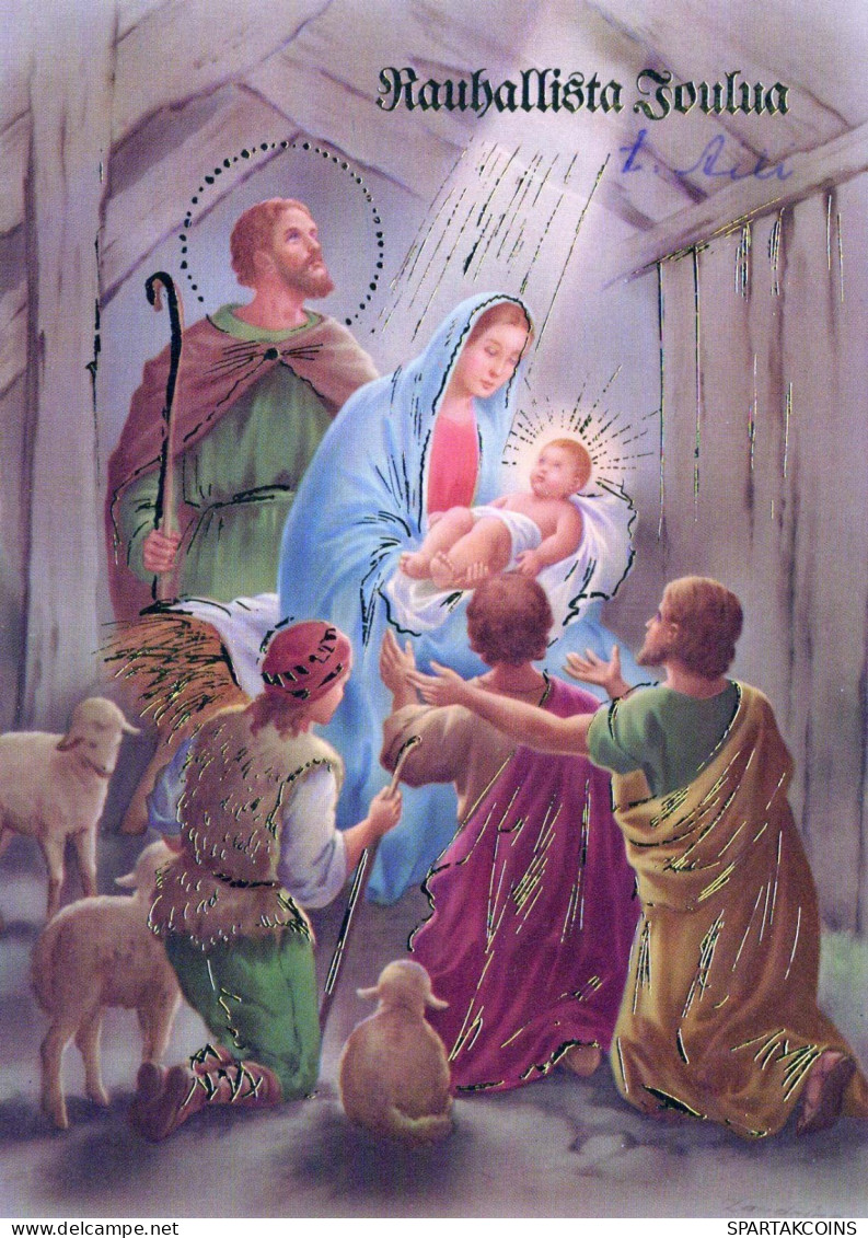 Jungfrau Maria Madonna Jesuskind Weihnachten Religion Vintage Ansichtskarte Postkarte CPSM #PBB836.A - Vierge Marie & Madones