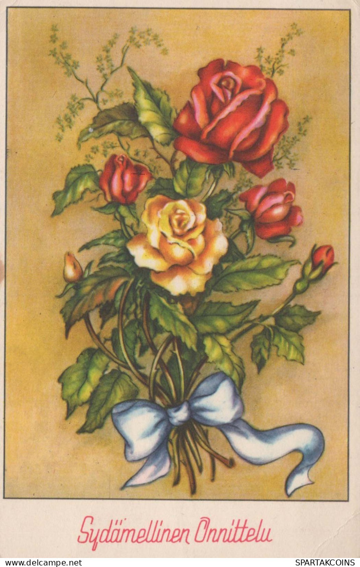 FLOWERS Vintage Ansichtskarte Postkarte CPA #PKE639.DE