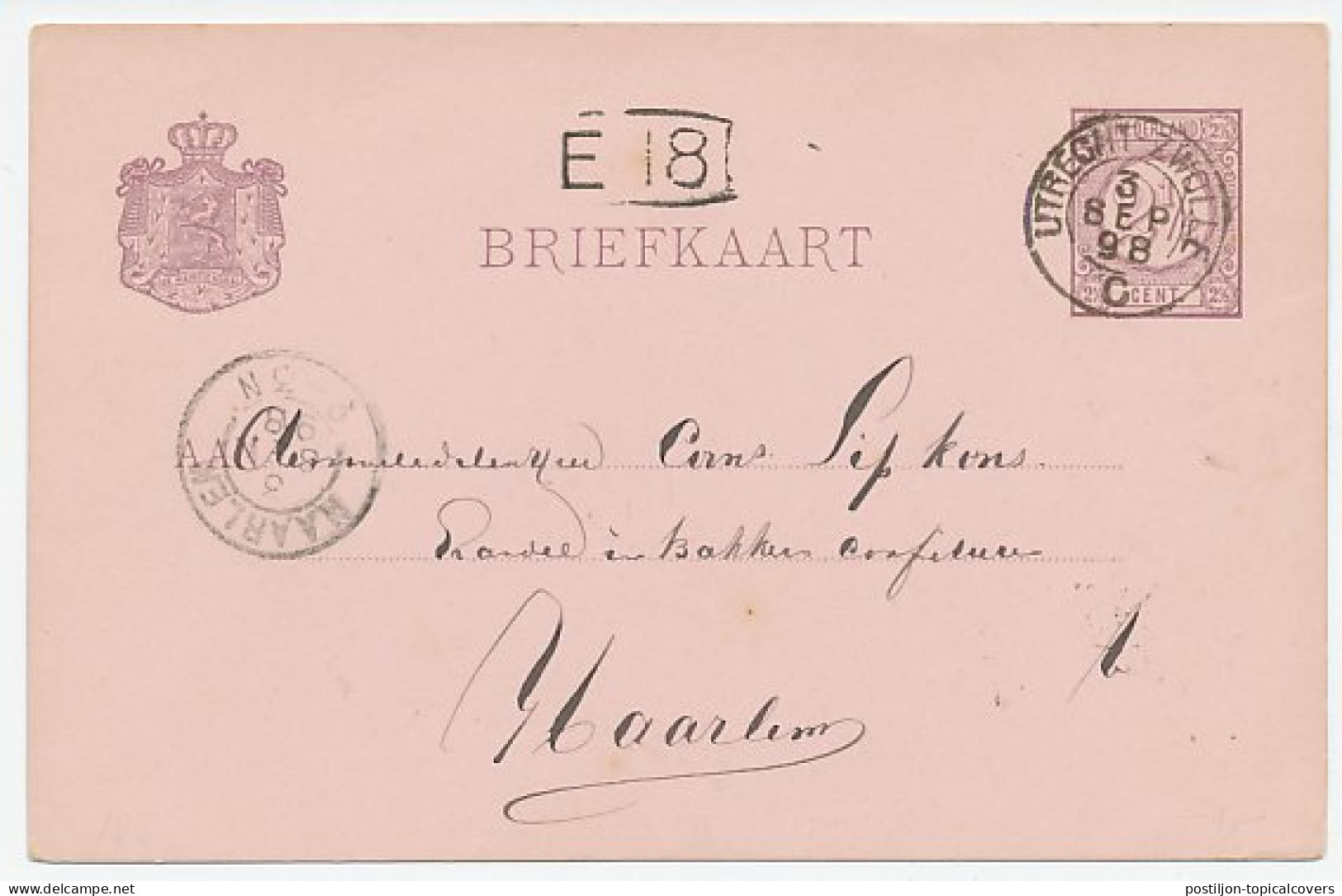 Trein kleinrondstempel : Utrecht - Zwolle C 1898