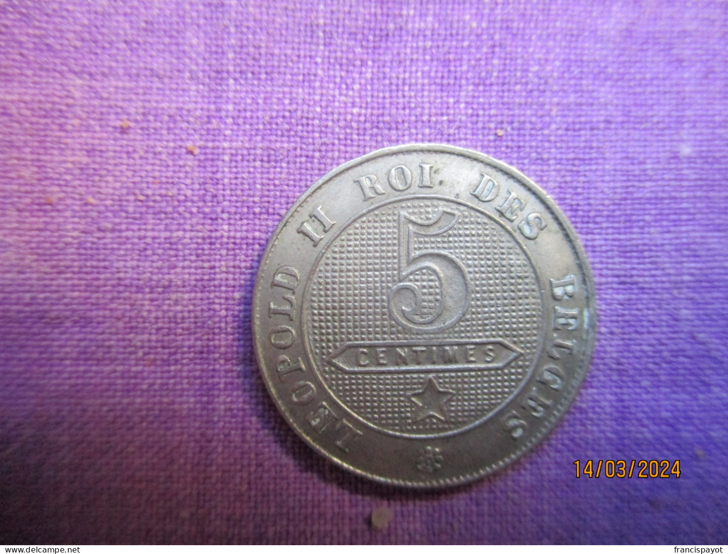 Belgique: 5 centimes 1900 (légende flamande)
