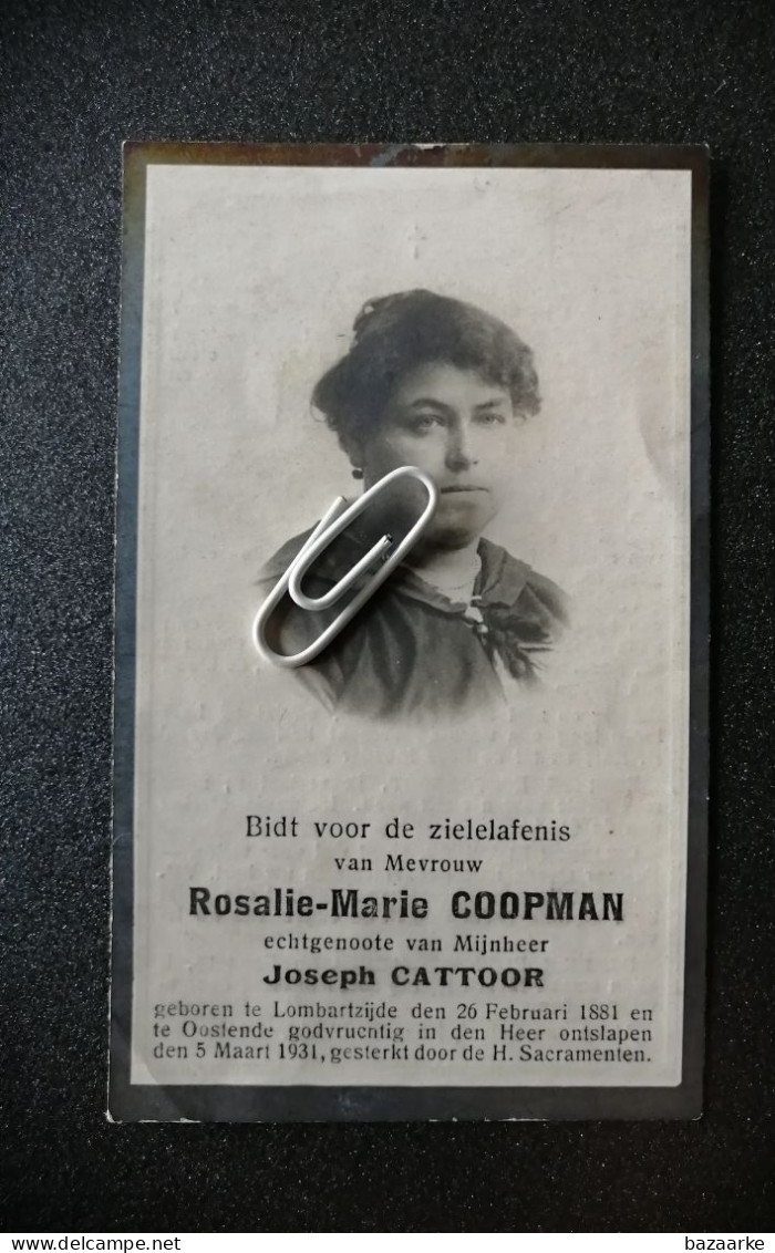 ROSALIE - MARIE COOPMAN ° LOMBARTZIJDE 1881 + OOSTENDE 1931 / JOSEPH CATTOOR - Images Religieuses