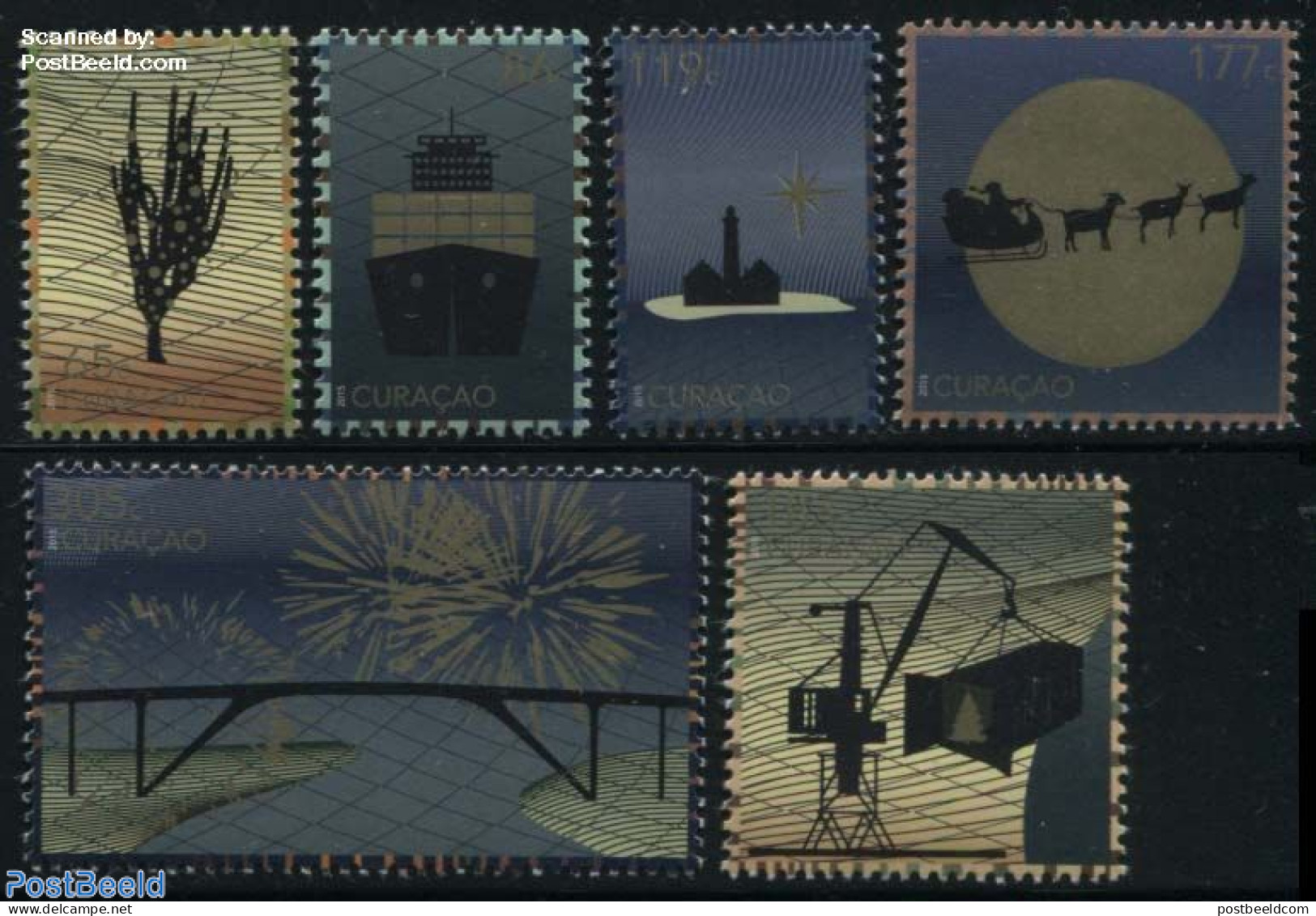 Curaçao 2015 Christmas 6v, Mint NH, Religion - Transport - Various - Christmas - Ships And Boats - Lighthouses & Safe.. - Christmas