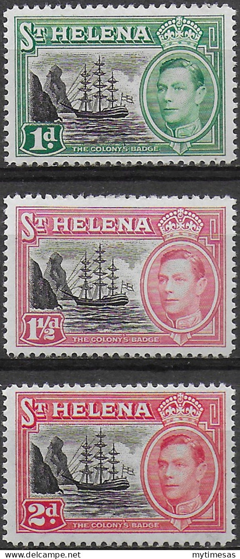 1949 St Helena George VI New Values 3v. MNH SG N. 149/51 - Autres & Non Classés