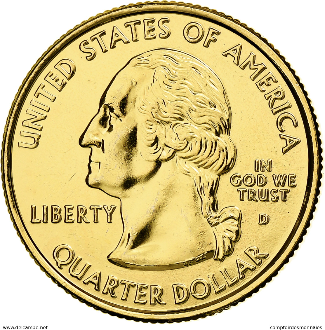 États-Unis, Quarter, Idaho, 2007, U.S. Mint, Golden, Cupronickel Plaqué - 1999-2009: State Quarters