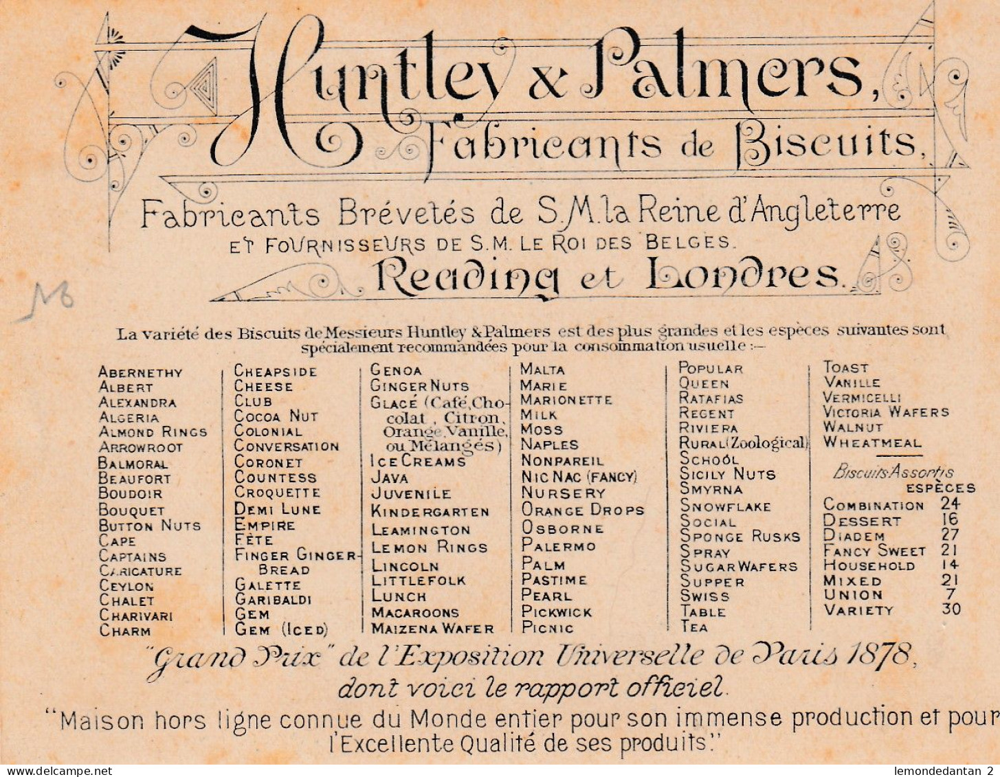 Huntley & Palmers Biscuits - Autres & Non Classés