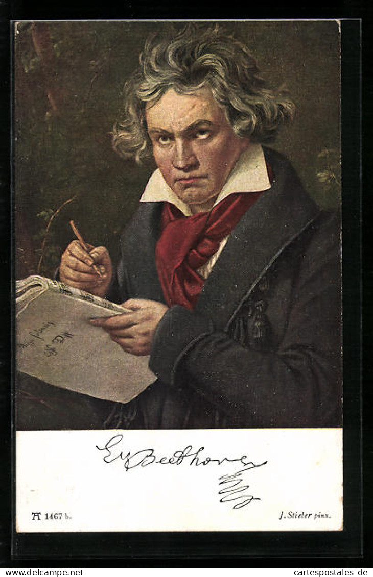 Künstler-AK Beethoven Komponiert Ein Lied  - Entertainers