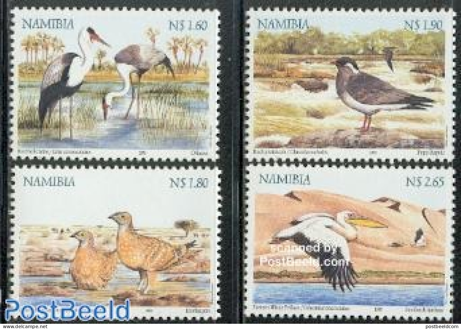 Namibia 1999 Wetlands Birds 4v, Mint NH, Nature - Birds - Storks - Namibie (1990- ...)