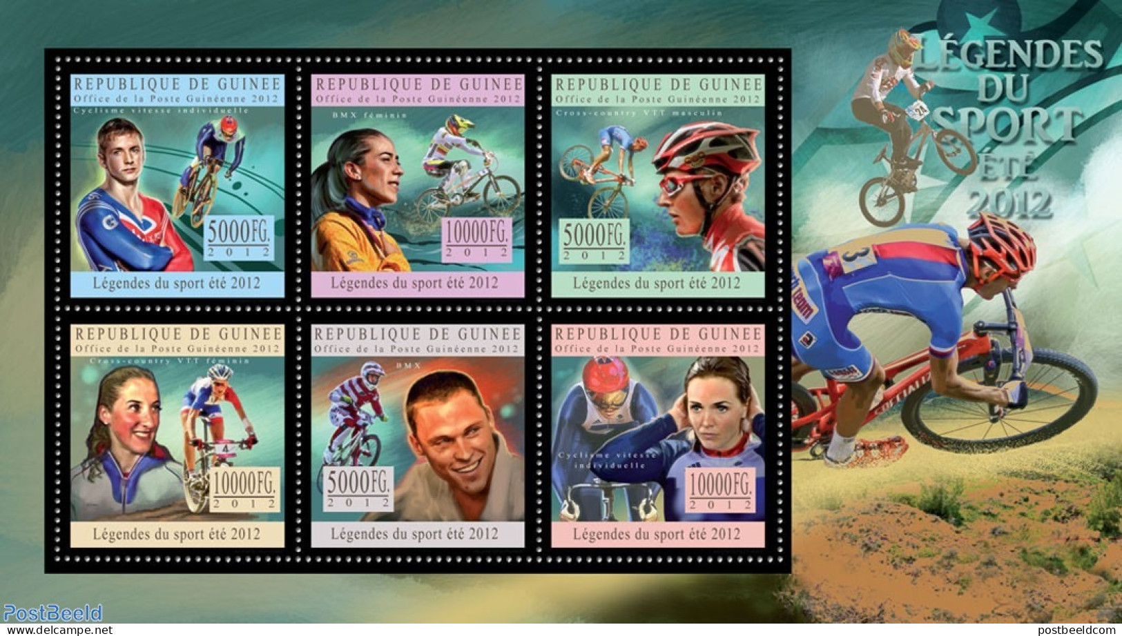 Guinea, Republic 2012 Sports Legends Summer 2012, Mint NH, Sport - Cycling - Cyclisme