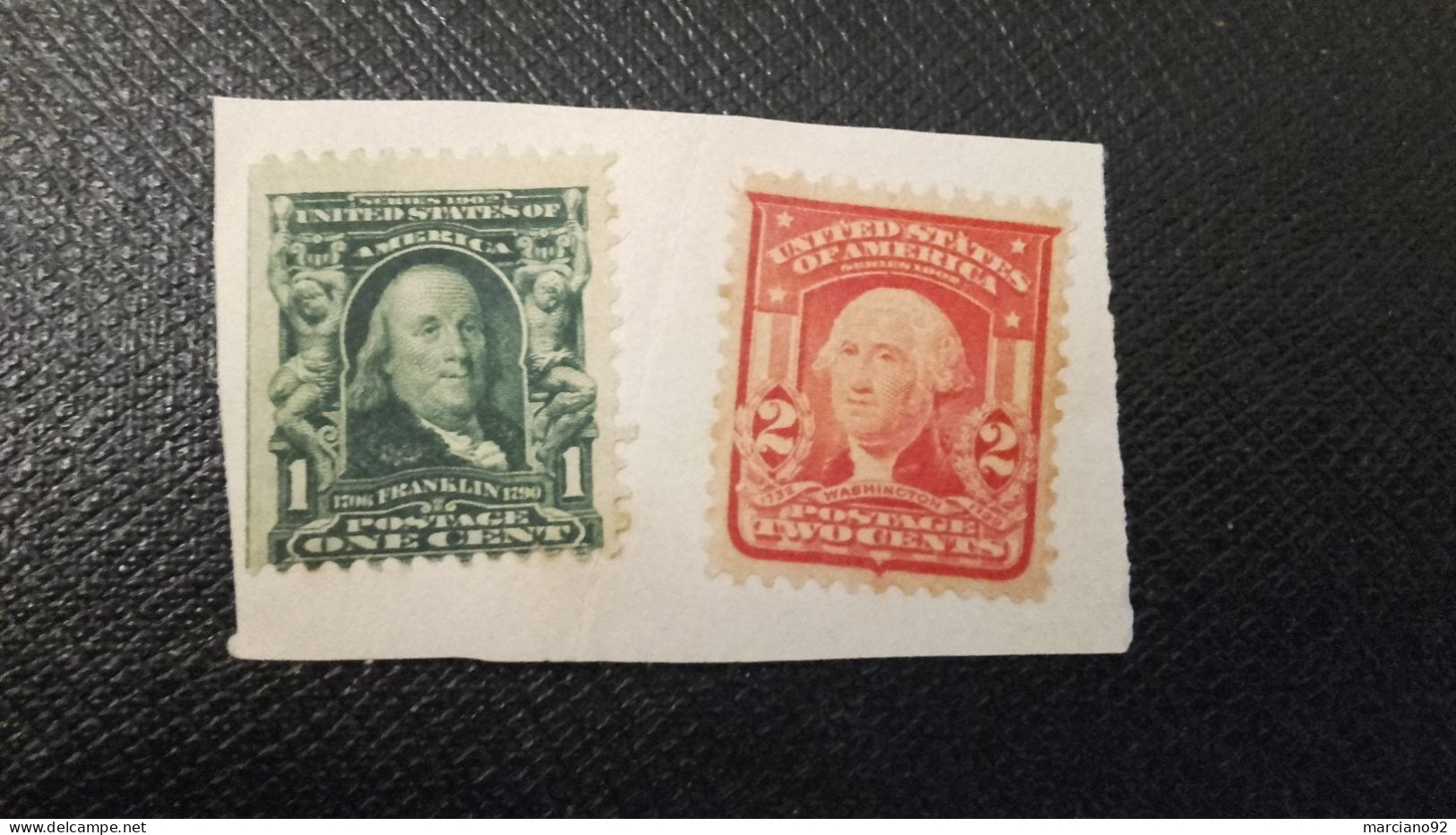 rares deux timbres USA neufs sur fragment