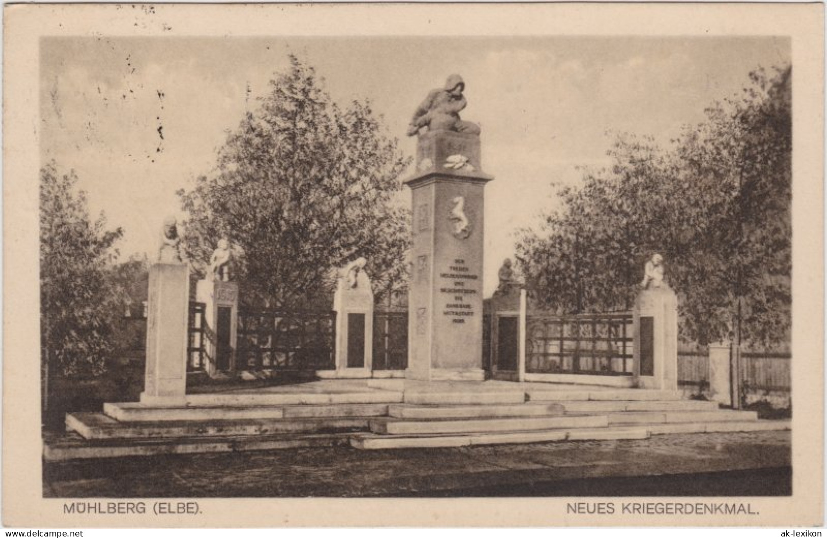 Ansichtskarte Mühlberg/Elbe Miłota Neues Kriegerdenkmal 1925  - Mühlberg