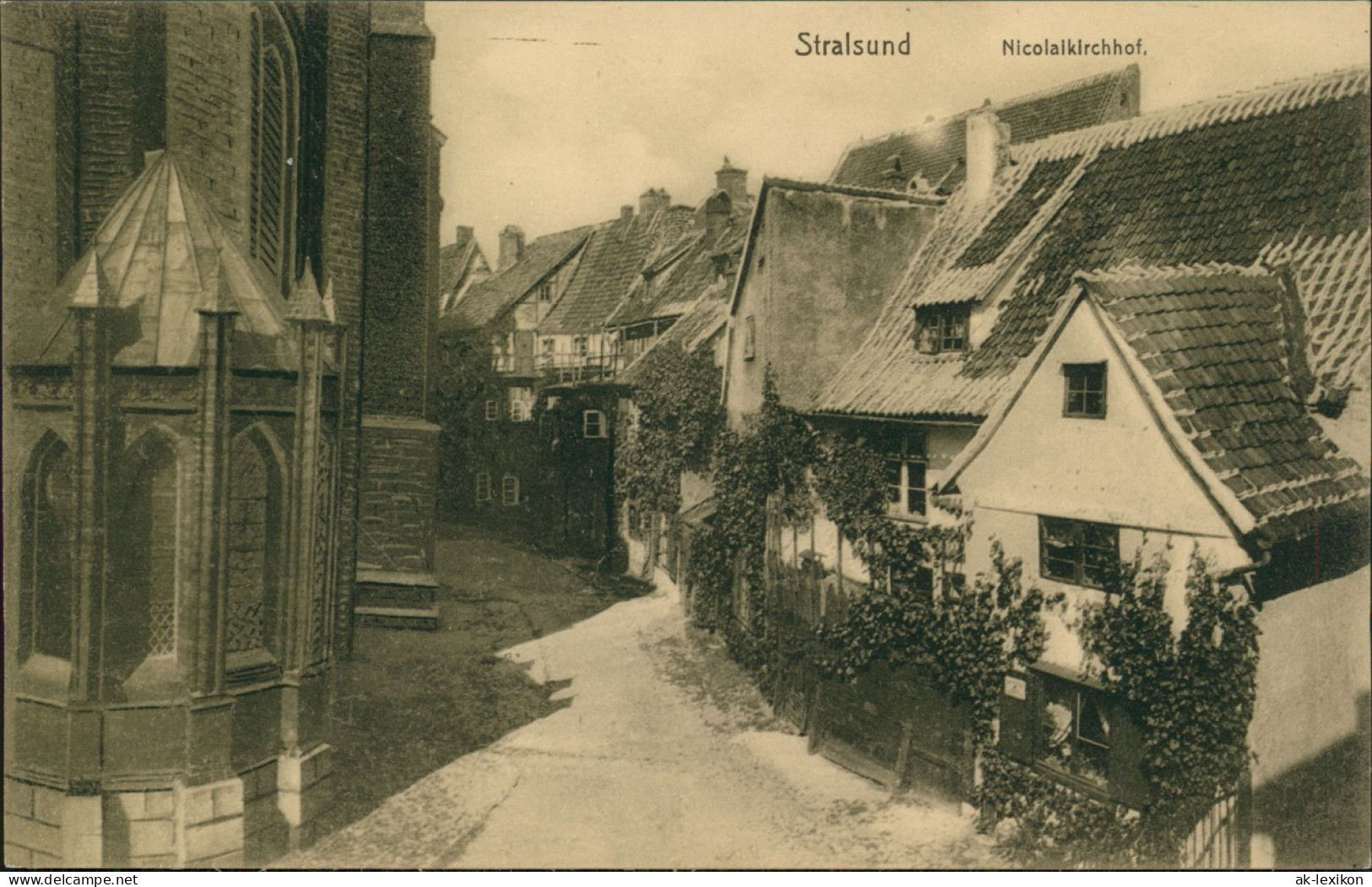 Ansichtskarte Stralsund Nicolaikirchhof. 1912 - Stralsund