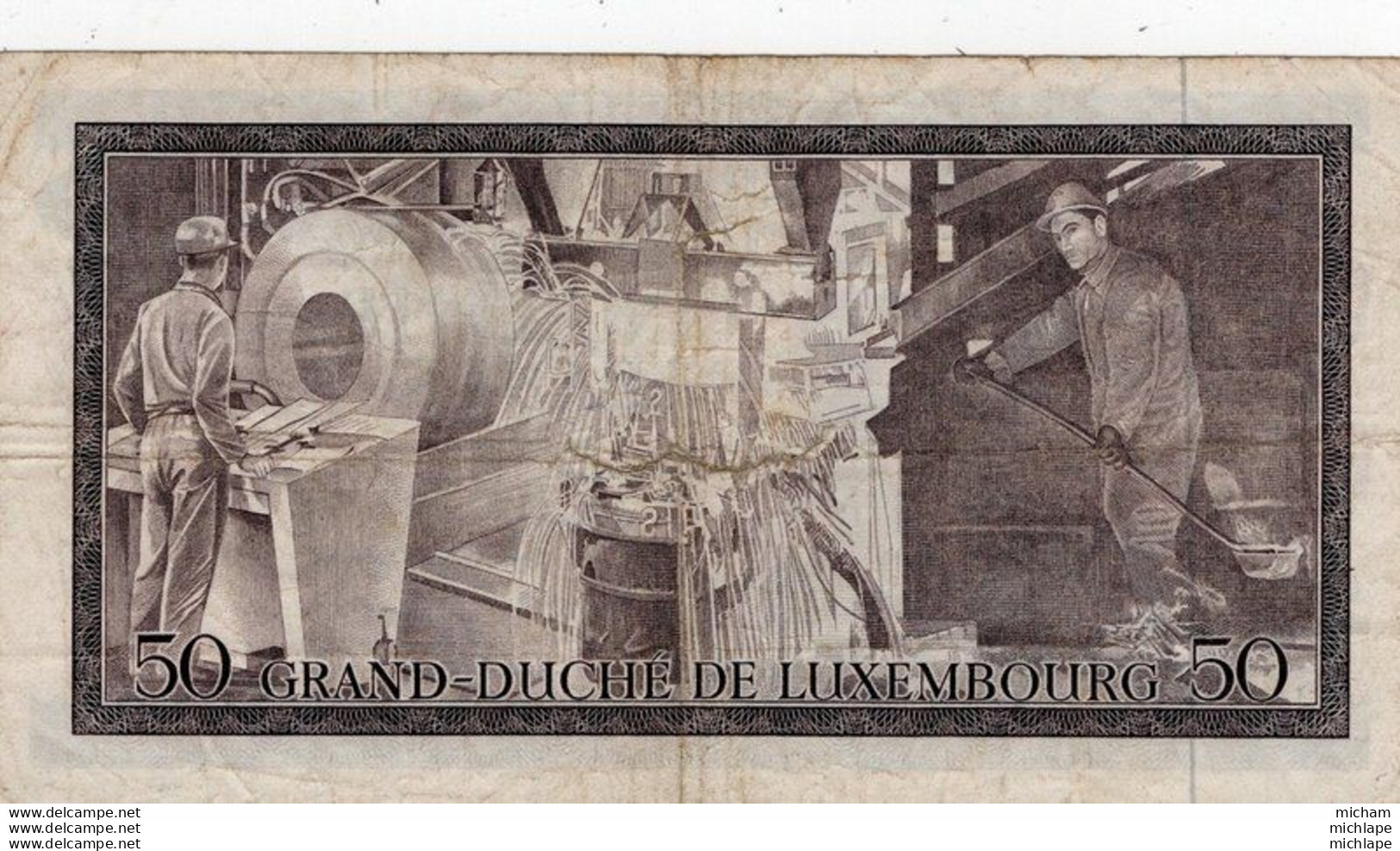 BILLET - LUXEMBOURG - 50 francs  1972
