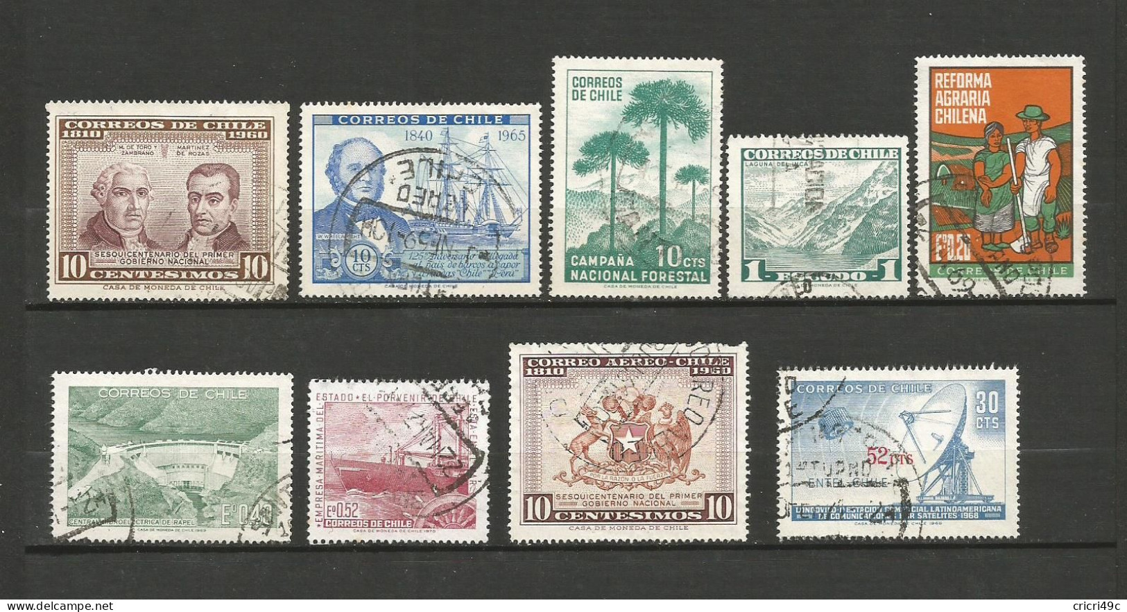 Chili 1 lot de 48 timbres oblitérés  (c2) voir les 2 scans