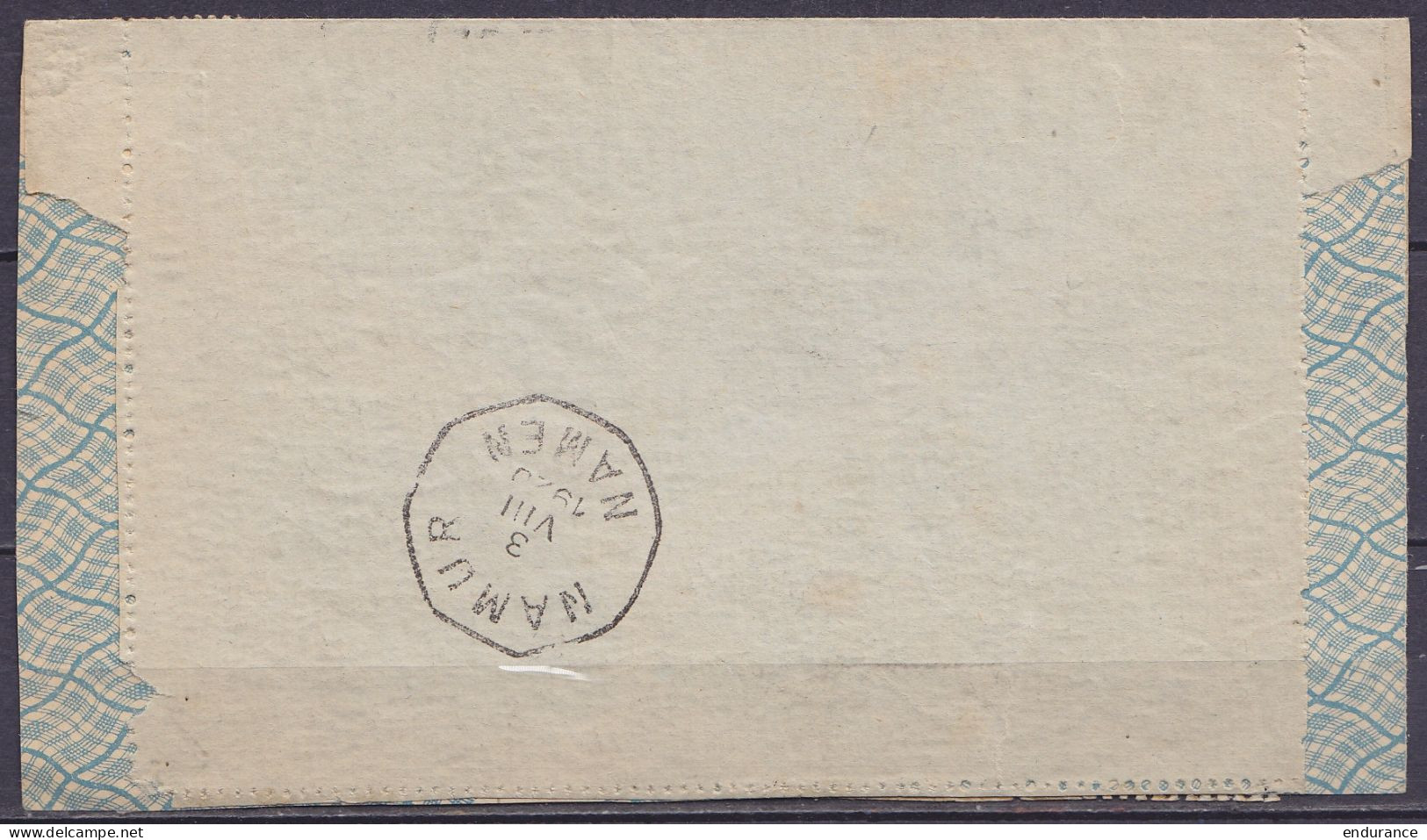 Enveloppe-lettre En Exprès Affr. 5x N°138 + N°137 Càd CF Privé [NORD-BELGE 1 /-3 AOUT 1920/ LUSTIN] Pour NAMUR (au Dos:  - Nord Belge