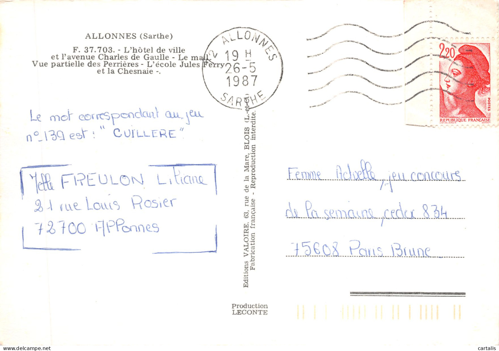 72-ALLONNES-N 603-D/0029 - Allonnes